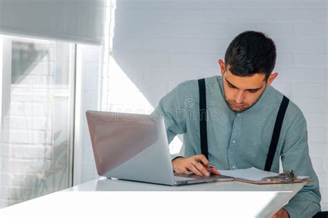 Man Working In The Office Stock Photo Image Of Glasses 245706726