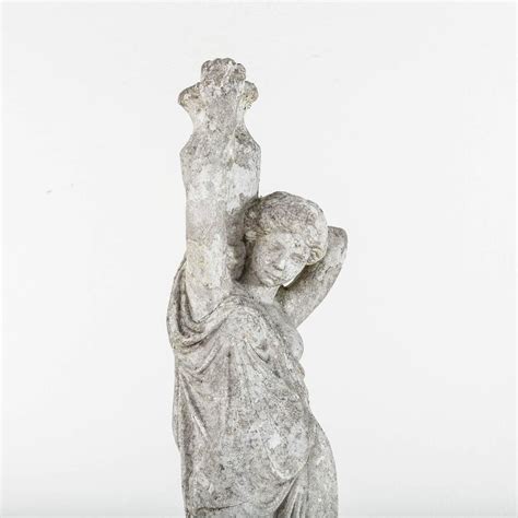 Antique French Classical Greek Female Stone Garden Statue