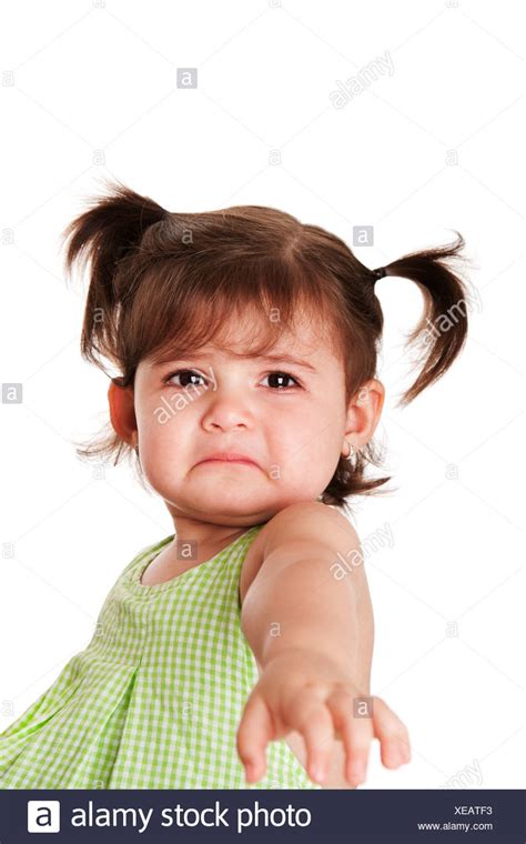 Cute Baby Toddler Young Little Girl With Very Sad Face