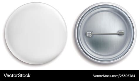 Pin Badges White Round Blank Button Advertise Vector Image