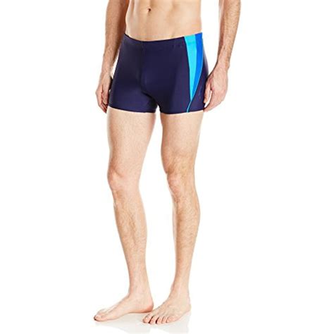 Speedo Men S Powerflex Eco Fitness Splice Square Leg Swimsuit Click