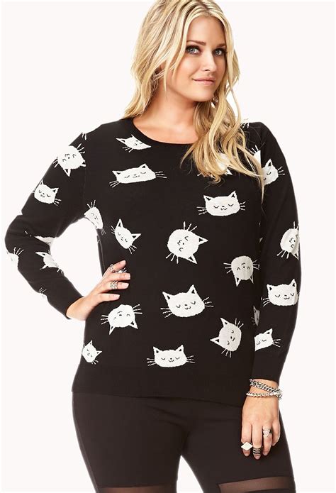 Cool Cat Sweater Forever21 Plus 2000092118 Sweaters Cool