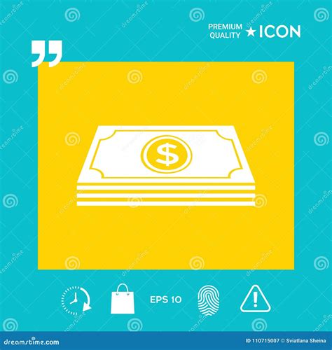 Money Banknotes Stack With Dollar Symbol Icon Stock Vector