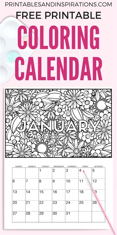 Printable Coloring Calendar For 2020 And 2019 Coloring Calendar Images