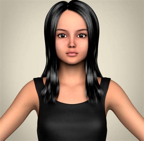 Realistic Beautiful Teenage Girl 3d Model