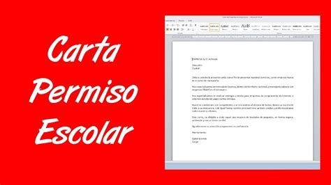 Este permiso de boda es válido tanto en caso de que la ceremonia sea religiosa como si habéis la ley establece que los días de vacaciones por boda se deben disfrutar justo después de la boda, ya. Como hacer una carta de permiso escolar - YouTube