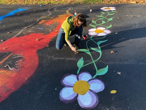 Art Students Paint Games On Elementary School Playground The Villager