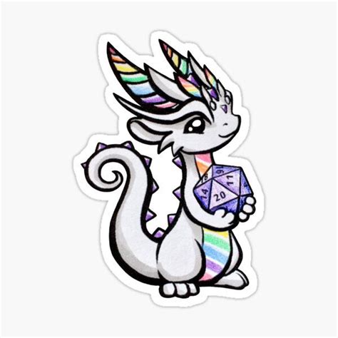 Black Rainbow Dragon Sticker For Sale By Rebecca Golins Dragon