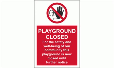 Playground Closed Sign Social Distancing Stickers Safety Signs And