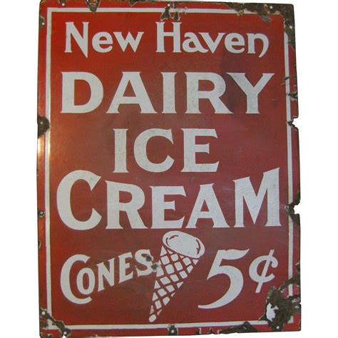 vintage porcelain new haven ice cream sign from north2southantiques on ruby lane