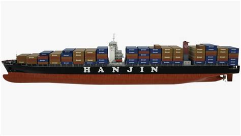 D Container Ship Hanjin Gold Model Turbosquid