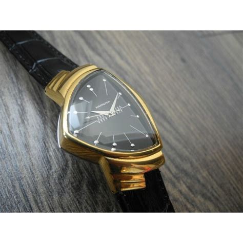 History of hamilton ventura watches. HAMILTON VENTURA REGISTERED EDITION GOLD plated BLACK DIAL ...