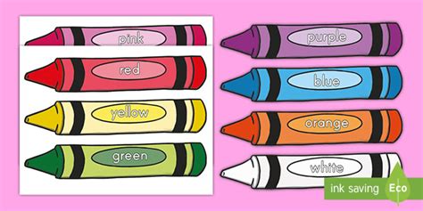 Color Words On Crayons Cut Outs Teacher Made