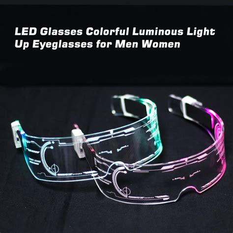 led glasses colorful luminous light up eyeglasses for men women grandado
