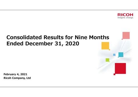 Ricoh Company Ltd 2020 Q3 Results Earnings Call Presentation