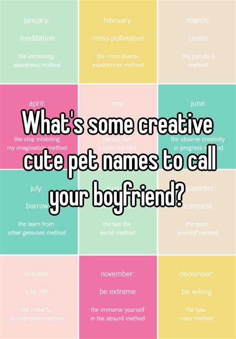Whats Some Creative Cute Pet Names To Call Your Boyfriend