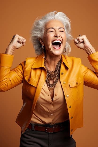 Premium Ai Image 60 Year Old Woman Emotional Dynamic Pose
