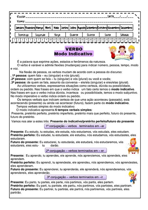 Verbo 5 Ano Atividade