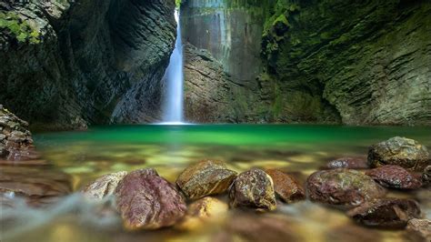 Wallpaper Waterfall, Cave, Earth, Forest, 4K, Nature #18277