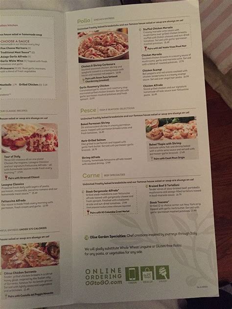 Stepping into an olive garden for the first time in 15 years was surreal. Olive Garden Menu | Olive gardens menu, Olive gardens