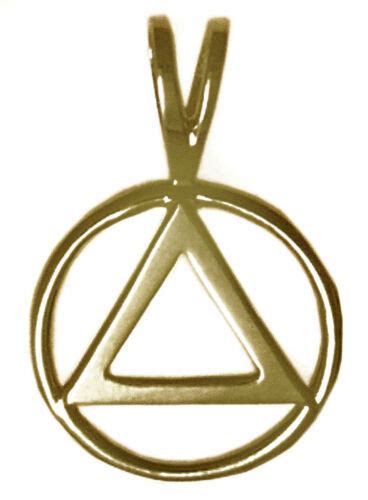 Aa Alcoholics Anonymous Classic Symbol Pendant 01 1 Med Size Brass
