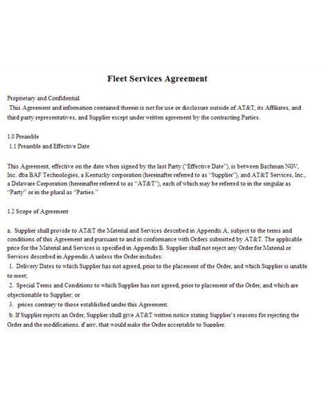 fleet management contract examples  examples