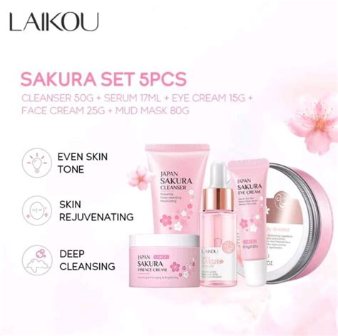 Laikou Japan Sakura Cleanser Cherry Blossoms Whitening Face Serum Reduce Spots Wrinkles Skin