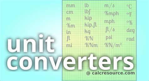 List Of Simple And Quick Unit Converters Calcresource