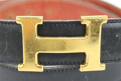 Hermès Black X Gold 32mm Reversible H Logo Belt Kit 50h421s For Sale At