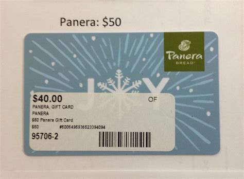 (2) you have the receipt as proof of purchase and (3) if you have a remaining balance. Panera Bread Gift Card With $50 Value For Only $40 ...