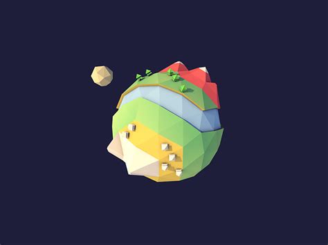 Low Poly Planet Green By Jonathan Lam On Dribbble