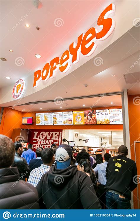 Customers At A Popeyes Take Out Fast Food Restaurant Editorial Stock