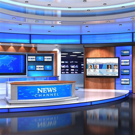 3d virtual set news studio model | News studio, Studio, Tv set design