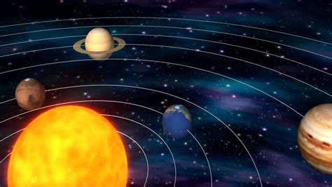 02353 Planets Revolving Around The Sun In Space Stock