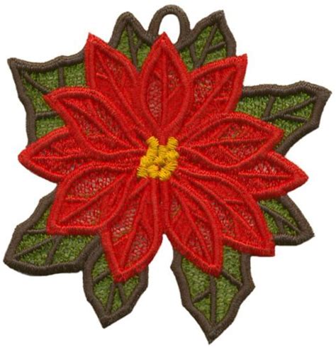 Poinsettia Ornament Machine Embroidery Designs Projects Christmas