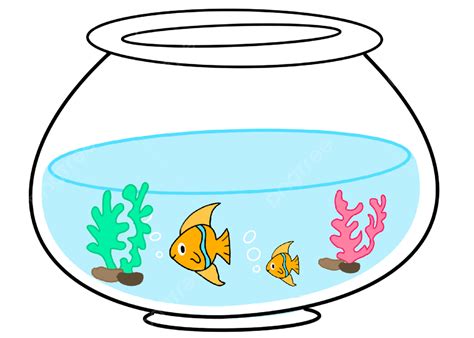 Fish Tank Cartoon Color Aquatic Plants Fish Tank Cartoon Fish Png