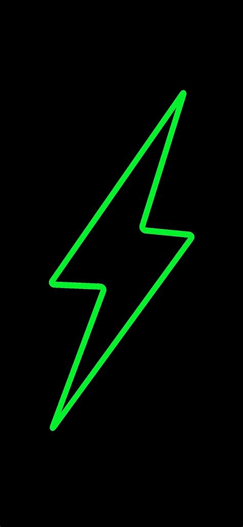 Green Neon Lightning Bolt 1440x3120 Ramoledbackgrounds
