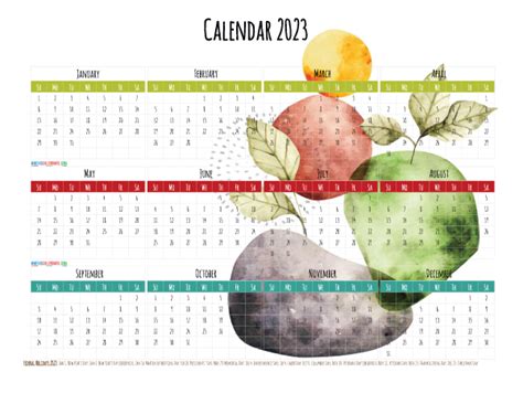 12 Free Printable 2023 Calendar With Holidays Pdf Watercolor Premium