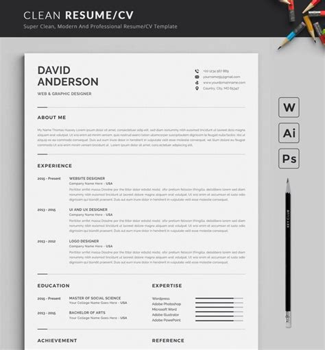 Resume Template Modern Professional Resume Template For Etsy