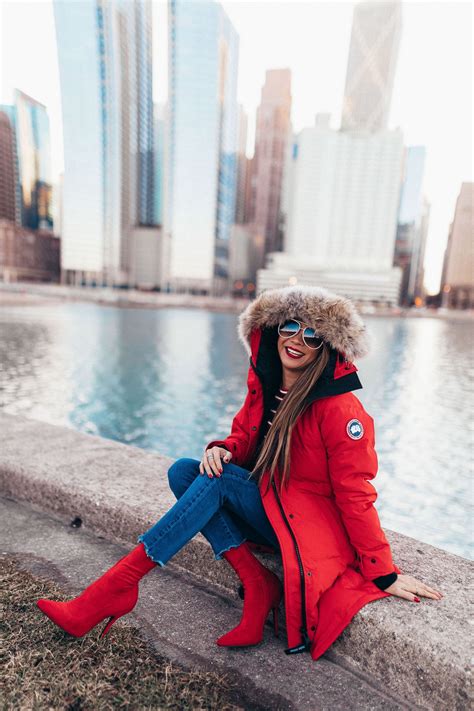 Red Soles And Red Wine Chicago Blogger Chicago Style Canada Goose