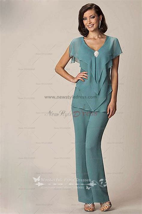 Modern Cheap Chiffon Two Picec Mother Of The Bride Pants Suits Nmo 032