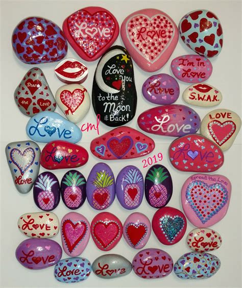 8 Valentines Day Painted Rocks For You Paintswc