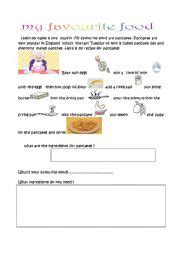 The favorite, yummy, delicious food is in fact our life. My favourite food worksheets