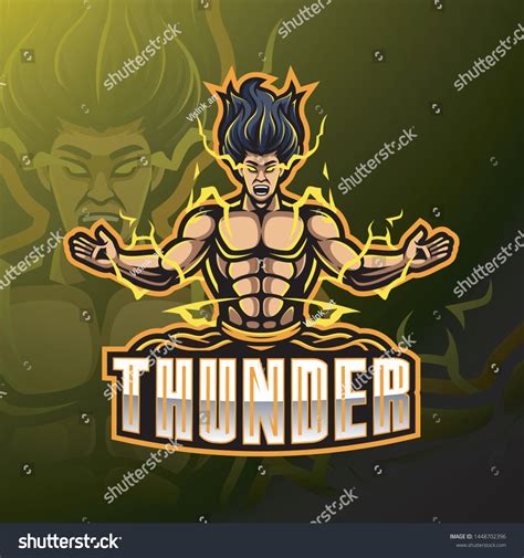 Thunder Esport Mascot Logo Design Stock Vector Royalty Free