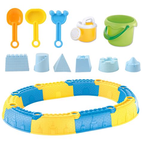 23 Piece Beach Toy Sand Castle Set Includes Molds Tools Bucket Shovel