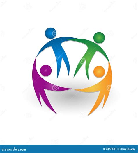3d People Together In Circle Stock Illustration