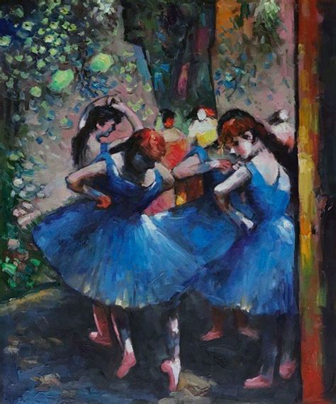 Dancers In Blue Edgar Degas Oil Painting Reproduction