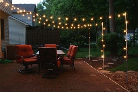 Support Poles For Patio Lights Made From Rebar Outdoor Patio