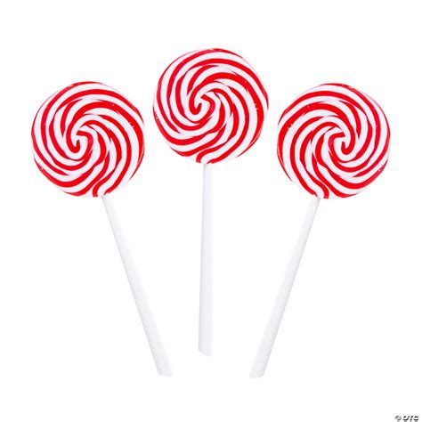 Jumbo Red And White Swirl Lollipops 6 Pc Oriental Trading