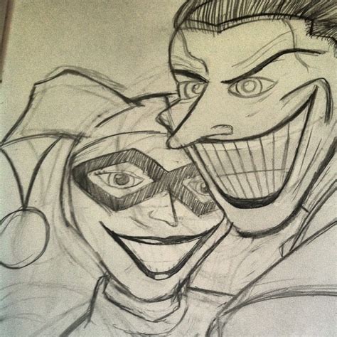 Harley Quinn And Joker Drawing By Sketchycartoonist On Deviantart